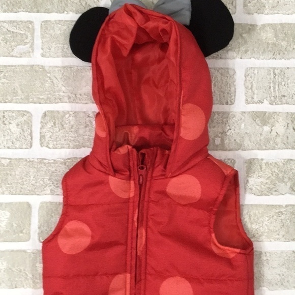 🐭Disney Minnie Mouse Puffer Vest w/ Hood - Size 2T - Picture 1 of 8